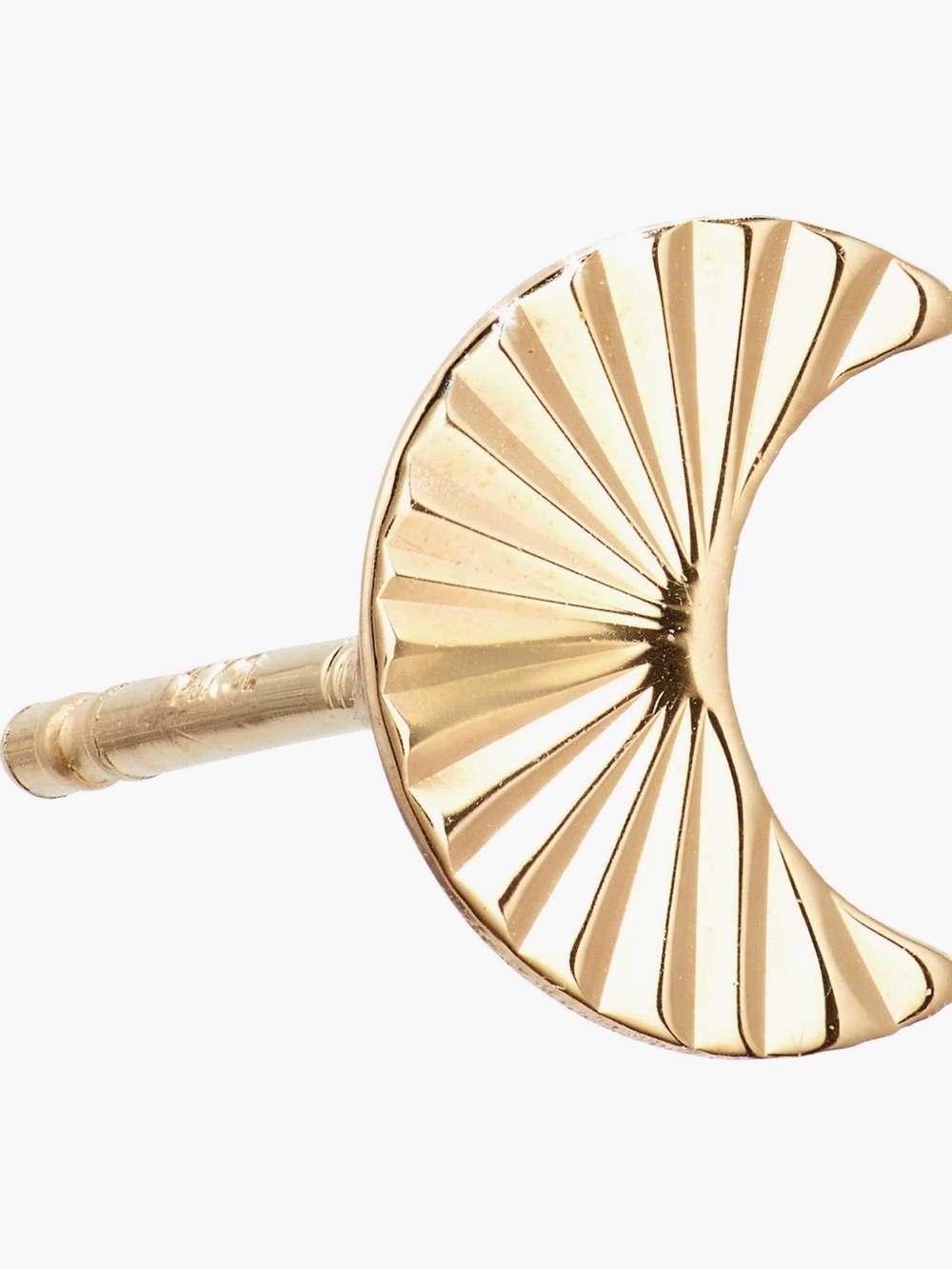 Gold Crescent Fan Stud Earrings - Women's Elegant Moon Earrings